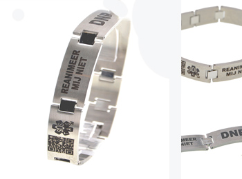 reanimeer mij niet - tekst armband met qr-code  (109)